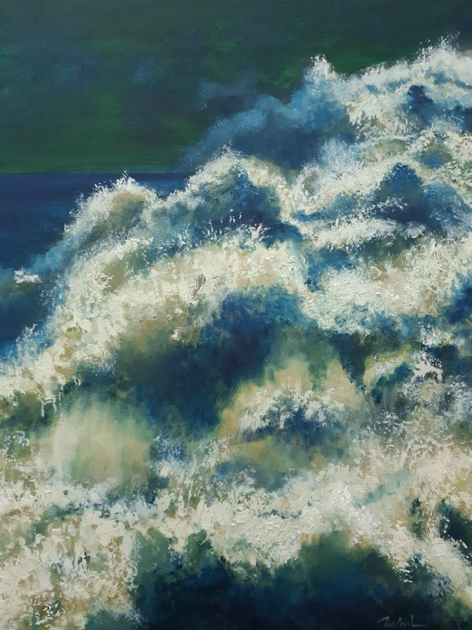 TURBULENCES<br>
Huile sur toile, 50 x 40 cm<br>
2022